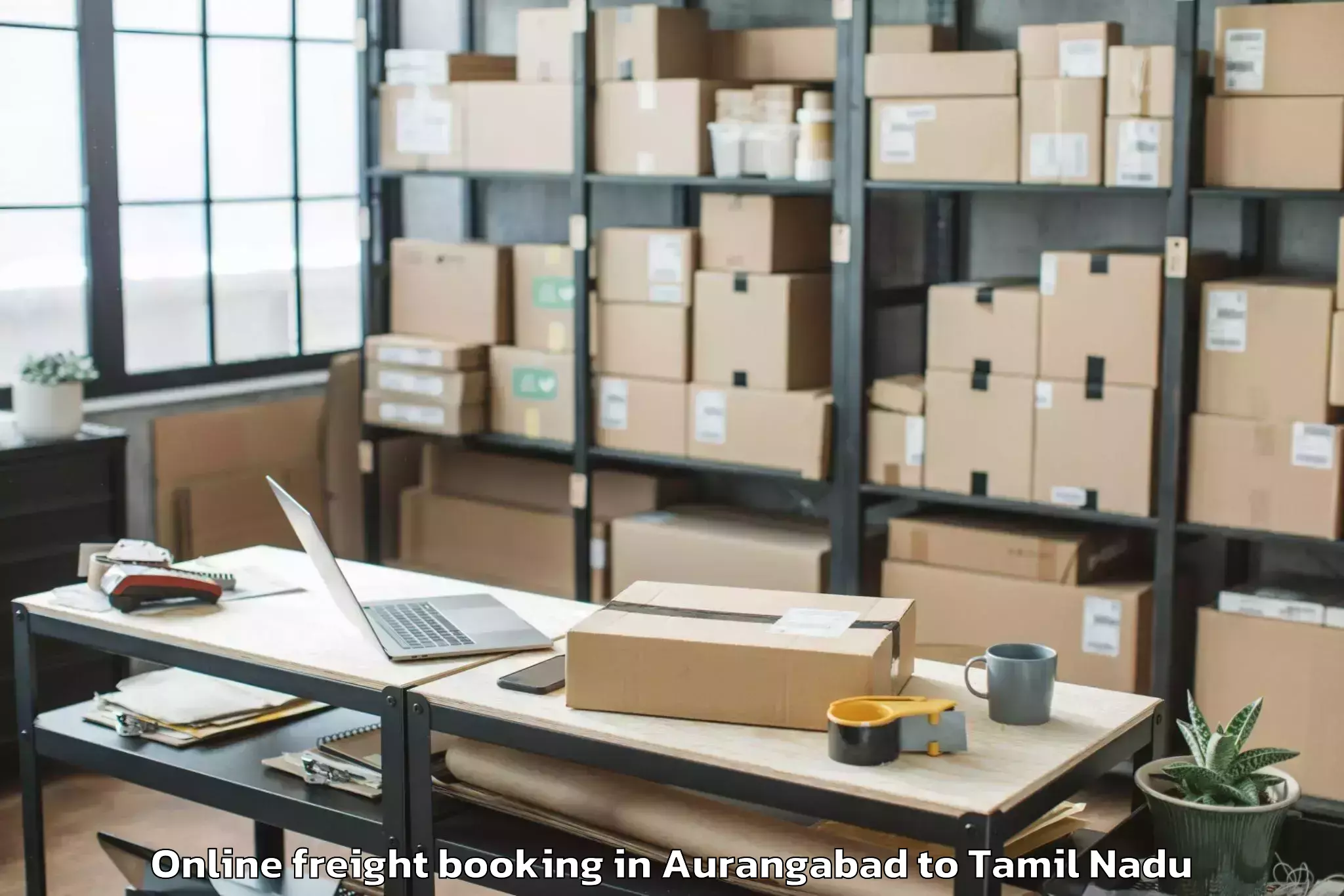 Top Aurangabad to Thanjavur Airport Tjv Online Freight Booking Available